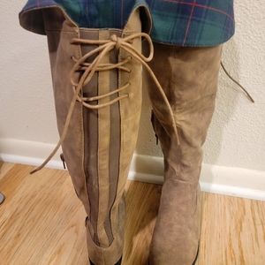 Boots With Plaid Cuff